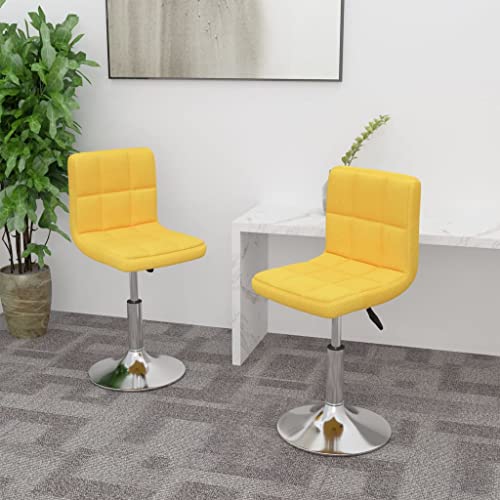Qnhdfrt Esszimmerstühle 2 Stück Drehbar Gelb Stoff Modernes Design mit Gasdruckfeder und 360-Grad-Drehung für Essbereich und Wohnzimmer von Qnhdfrt
