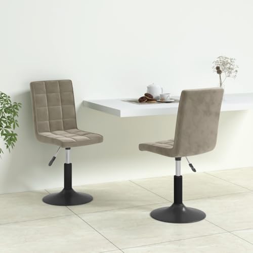 Qnhdfrt Esszimmerstühle 2 Stück Drehbar Hellgrau Samt - Modernes Design, Höhenverstellbar mit Gasdruckfeder, 360° Drehbar, Stahlgestell für Stabilität, Perfekt für Esszimmer und Wohnzimmer von Qnhdfrt