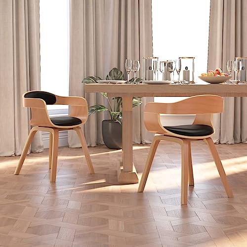 Qnhdfrt Esszimmerstühle 2er Set Schwarz Kunstleder & Bugholz Beine 49x51x70 cm Moderner Polsterstuhl mit Armlehne Bequem & Robust für Küche Esszimmer Wohnzimmer Qnhdfrt Esszimmerstühle 2er Set Schwarz Kunstleder & Bugholz Beine 49x51x70 cm Moderner Polsterstuhl mit Armlehne Bequem & Robust für Küche Esszimmer Wohnzimmer von Qnhdfrt