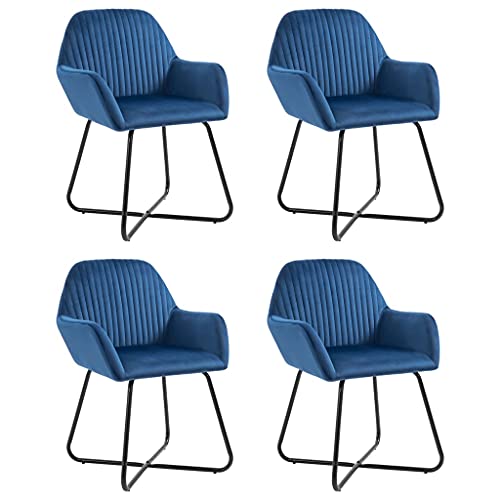 Qnhdfrt Esszimmerstühle 4 STK. Blau Samt Moderne und Bequeme Stühle mit Armlehnen für Esszimmer und Wohnzimmer Qnhdfrt Esszimmerstühle 4 STK. Blau Samt Moderne und Bequeme Stühle mit Armlehnen für Esszimmer und Wohnzimmer von Qnhdfrt
