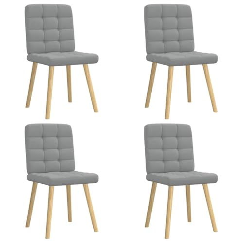 Qnhdfrt Esszimmerstühle 4 STK. Hellgrau Stoff - Bequeme und stabile Esstischstühle mit weicher Polyesterbezug und robustem Metall-Holz-Gestell für Esszimmer, Wohnzimmer und Küche Qnhdfrt Esszimmerstühle 4 STK. Hellgrau Stoff - Bequeme und stabile Esstischstühle mit weicher Polyesterbezug und robustem Metall-Holz-Gestell für Esszimmer, Wohnzimmer und Küche von Qnhdfrt