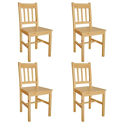 Qnhdfrt Esszimmerstühle 4 STK. Kiefernholz Natur - Stabile und langlebige Esszimmerstühle aus massivem Kiefernholz mit ergonomischem Design für Küche und Esszimmer von Qnhdfrt