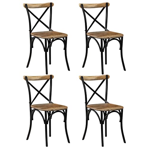 Qnhdfrt Esszimmerstühle 4 STK. Schwarz Massives Mangoholz mit Stahlrahmen – Klassisches Design & Robuste Stabilität für Ihr Esszimmer Qnhdfrt Esszimmerstühle 4 STK. Schwarz Massives Mangoholz mit Stahlrahmen – Klassisches Design & Robuste Stabilität für Ihr Esszimmer von Qnhdfrt
