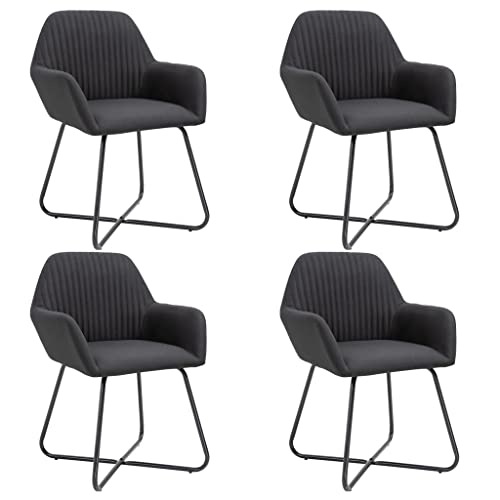 Qnhdfrt Esszimmerstühle 4 STK. Schwarz Stoff - Moderne und gemütliche Dining Chairs mit Stahlbeinen für Esszimmer und Wohnzimmer Qnhdfrt Esszimmerstühle 4 STK. Schwarz Stoff - Moderne und gemütliche Dining Chairs mit Stahlbeinen für Esszimmer und Wohnzimmer von Qnhdfrt