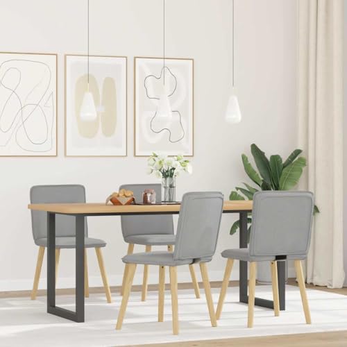 Qnhdfrt Esszimmerstühle 4 STK. Wolkengrau Stoff - Bequeme Esstischstühle mit Robuster Metall-Holz-Konstruktion für Esszimmer, Küche und Wohnzimmer von Qnhdfrt
