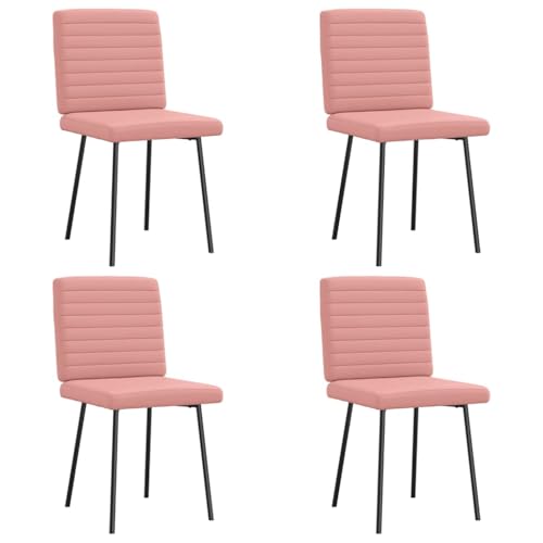 Qnhdfrt Esszimmerstühle 4 Stück Rosa Kunstleder - Moderne Esstischstühle mit Schaumstofffüllung, Robuster Metall- und Holzrahmen für Wohnzimmer, Küche und Gästezimmer von Qnhdfrt
