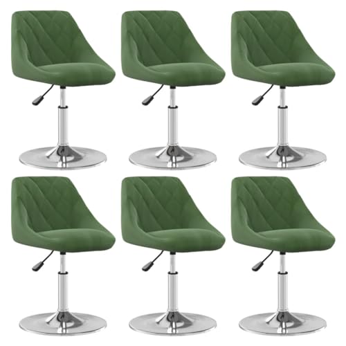 Qnhdfrt Esszimmerstühle 6 STK. Drehbar Dunkelgrün Samt - Modernes Design mit Gasdruckfeder & 360° Drehfunktion für Essbereich und Wohnzimmer von Qnhdfrt