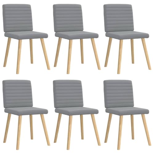 Qnhdfrt Esszimmerstühle 6 STK. Hellgrau Stoff - Bequeme und langlebige Esstischstühle mit Metall- und Holzgestell für Esszimmer, Wohnzimmer und Gästezimmer von Qnhdfrt