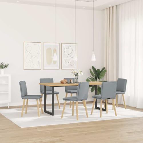 Qnhdfrt Esszimmerstühle 6 STK. Hellgrau Stoff - Elegantes Design, Robuste Konstruktion & Hoher Komfort für Esszimmer, Wohnzimmer und Küche von Qnhdfrt