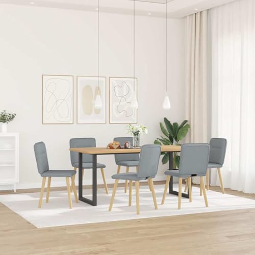 Qnhdfrt Esszimmerstühle 6 STK. Hellgrau Stoff - Moderne und Bequeme Esstischstühle mit Robustem Gestell für Esszimmer, Wohnzimmer und Küche von Qnhdfrt