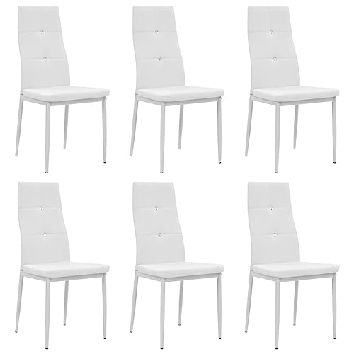 Qnhdfrt Esszimmerstühle 6 STK. Kunstleder Weiß mit Kristallverzierung - Modernes Design, Holzrahmen & Stahlbeine - Robuste Essstühle für Küche, Wohnzimmer oder Essbereich Qnhdfrt Esszimmerstühle 6 STK. Kunstleder Weiß mit Kristallverzierung - Modernes Design, Holzrahmen & Stahlbeine - Robuste Essstühle für Küche, Wohnzimmer oder Essbereich von Qnhdfrt