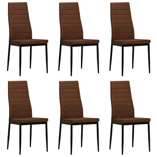 Qnhdfrt Esszimmerstühle 6 STK. Modernes Design mit Robustem Stahlrahmen & Bequemer Polyesterpolsterung in Braun Qnhdfrt Esszimmerstühle 6 STK. Modernes Design mit Robustem Stahlrahmen & Bequemer Polyesterpolsterung in Braun von Qnhdfrt