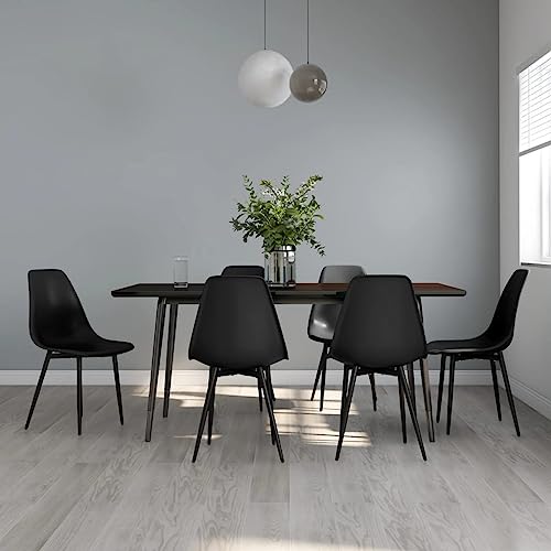 Qnhdfrt Esszimmerstühle 6 STK. Schwarz PP - Moderne Küchenstühle mit Metallbeinen, ergonomischer Rückenlehne & hoher Stabilität für Esszimmer und Küche von Qnhdfrt