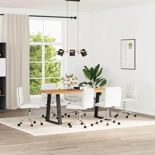 Qnhdfrt Esszimmerstühle 6 STK. Weiß Kunstleder - Moderne & Bequeme Esstischstühle mit Höhenverstellung für Esszimmer, Küche und Wohnzimmer von Qnhdfrt
