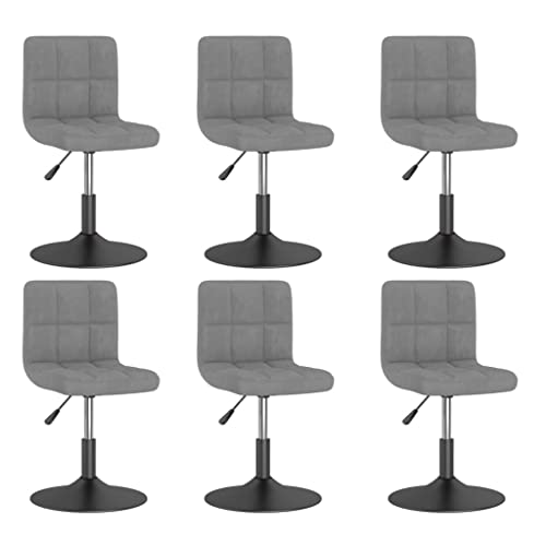 Qnhdfrt Esszimmerstühle Set 6er Hellgrau Samt Drehbar Höhenverstellbar 71-85 cm Breite 40 cm Moderner Dining Chair für Küche Esstisch Wohnzimmer Qnhdfrt Esszimmerstühle Set 6er Hellgrau Samt Drehbar Höhenverstellbar 71-85 cm Breite 40 cm Moderner Dining Chair für Küche Esstisch Wohnzimmer von Qnhdfrt