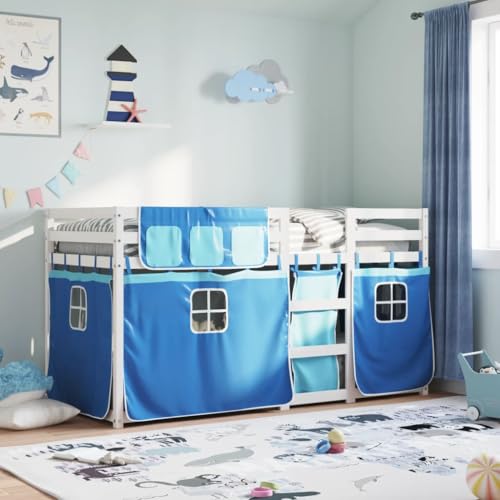 Qnhdfrt Etagenbett mit Vorhängen aus Massivholz Kiefer Weiß 75x190 cm Platzsparendes Kinderbett mit Rausfallschutz und Geheimversteck für Kinderzimmer Qnhdfrt Etagenbett mit Vorhängen aus Massivholz Kiefer Weiß 75x190 cm Platzsparendes Kinderbett mit Rausfallschutz und Geheimversteck für Kinderzimmer von Qnhdfrt