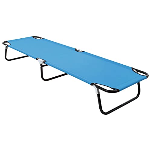 Qnhdfrt Faltbare Sonnenliege aus pulverbeschichtetem Stahl und 600D Polyester, Türkisblau, klappbar und witterungsbeständig für Strand, Garten und Camping von Qnhdfrt
