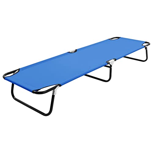 Qnhdfrt Faltbare Sonnenliege aus pulverbeschichtetem Stahl und 600D-Polyester blau - Klappbare Strandliege für Camping, Garten und Balkon mit 120 kg Tragfähigkeit von Qnhdfrt