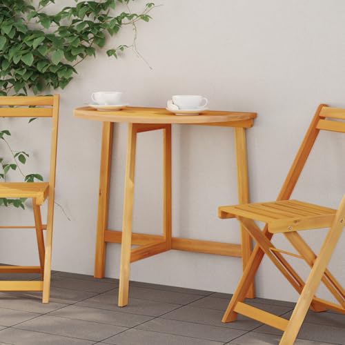 Qnhdfrt Faltbarer Halbrunder Gartentisch aus Massivholz Akazie Braun 78x46x75 cm Klapptisch mit Platz für 4 Personen für Balkon Terrasse und Garten Qnhdfrt Faltbarer Halbrunder Gartentisch aus Massivholz Akazie Braun 78x46x75 cm Klapptisch mit Platz für 4 Personen für Balkon Terrasse und Garten von Qnhdfrt