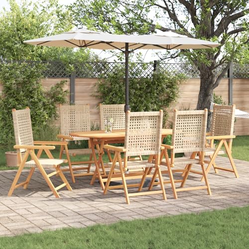 Qnhdfrt Faltbarer Ovaler Esstisch Set für Draußen aus Massivholz Akazie & Poly Rattan Beige mit 6 Stühlen Gartenmöbel für Terrasse Balkon Robust und Langlebig Qnhdfrt Faltbarer Ovaler Esstisch Set für Draußen aus Massivholz Akazie & Poly Rattan Beige mit 6 Stühlen Gartenmöbel für Terrasse Balkon Robust und Langlebig von Qnhdfrt
