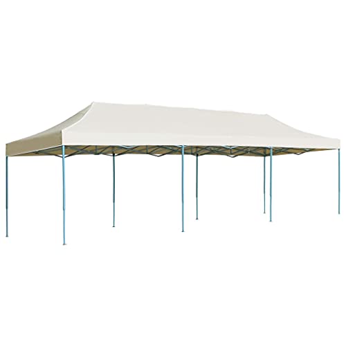 Qnhdfrt Faltbares Partyzelt 3x9 m Creme UV und Wasserdicht mit Pulverbeschichtetem Stahlrahmen für Outdoor Events Garten Camping und Festivals von Qnhdfrt