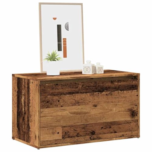 Qnhdfrt Flurbank Altholz-Optik 80 x 40 x 45 cm mit Stauraum Multifunktionale Sitzbank für Flur Eingangsbereich und Wohnzimmer Praktische Schuhbank mit Schublade von Qnhdfrt