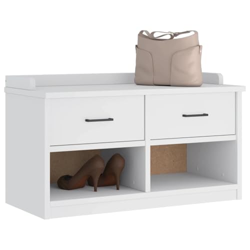 Qnhdfrt Flurbank SANDNES Weiß 87x40x50 cm Massivholz Kiefer mit Stauraum und Schubladen Robuste Sitzbank für Flur Eingangsbereich Wohnraum Qnhdfrt Flurbank SANDNES Weiß 87x40x50 cm Massivholz Kiefer mit Stauraum und Schubladen Robuste Sitzbank für Flur Eingangsbereich Wohnraum von Qnhdfrt
