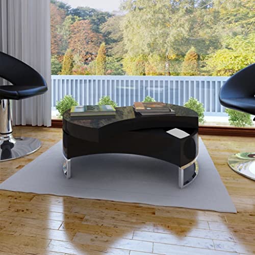 Qnhdfrt Form-Verstellbarer Couchtisch Hochglanz Schwarz mit Drehfunktion und Stauraum Ø80x32.5cm Breite 35-58cm als Beistelltisch oder Nachttisch für Wohnzimmer und Schlafzimmer Qnhdfrt Form-Verstellbarer Couchtisch Hochglanz Schwarz mit Drehfunktion und Stauraum Ø80x32.5cm Breite 35-58cm als Beistelltisch oder Nachttisch für Wohnzimmer und Schlafzimmer von Qnhdfrt