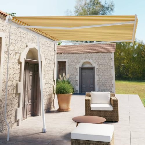 Qnhdfrt Freistehende Markise Manuell Einziehbar 300x250 cm Gelb/Weiß Robust Aluminium Sonnenschutz für Terrasse Balkon und Garten Qnhdfrt Freistehende Markise Manuell Einziehbar 300x250 cm Gelb/Weiß Robust Aluminium Sonnenschutz für Terrasse Balkon und Garten von Qnhdfrt