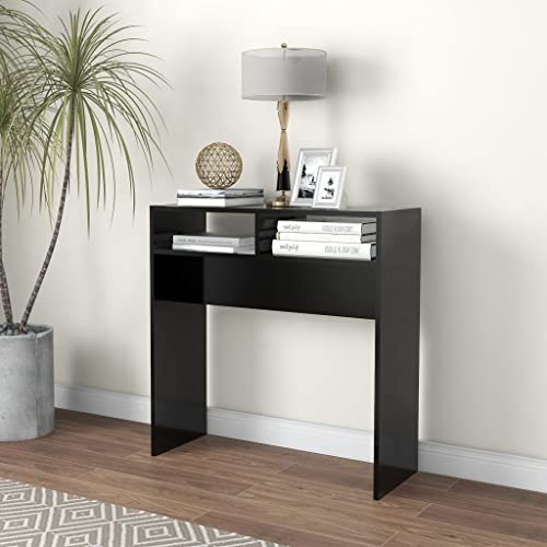 Qnhdfrt Funktionaler Konsolentisch Schwarz aus Holzwerkstoff 78x30x80 cm | Stilvoller Beistelltisch für Flur Eingangsbereich Wohnzimmer und Büro Qnhdfrt Funktionaler Konsolentisch Schwarz aus Holzwerkstoff 78x30x80 cm | Stilvoller Beistelltisch für Flur Eingangsbereich Wohnzimmer und Büro von Qnhdfrt
