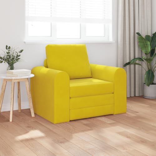 Qnhdfrt Fußboden Sofabett 2-in-1 Gelb Mikrofaser Velours 98x71x83 cm Schlaffunktion Platzsparend Modernes Design für kleine Wohnräume Qnhdfrt Fußboden Sofabett 2-in-1 Gelb Mikrofaser Velours 98x71x83 cm Schlaffunktion Platzsparend Modernes Design für kleine Wohnräume von Qnhdfrt