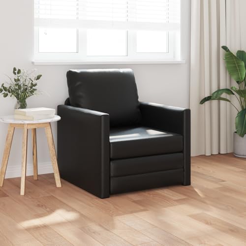 Qnhdfrt Futon Schlafsofa Sessel Bett 2-in-1 Schwarz Kunstleder Kompakt 74x77x81 cm für Wohnzimmer Qnhdfrt Futon Schlafsofa Sessel Bett 2-in-1 Schwarz Kunstleder Kompakt 74x77x81 cm für Wohnzimmer von Qnhdfrt