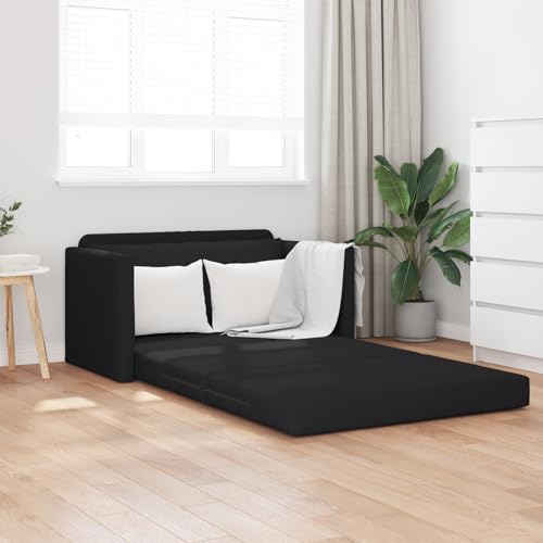 Qnhdfrt Futon Sofa Bett 2-in-1 Schwarz Stoff Schlafcouch für Kleine Wohnungen 124x71x78 cm mit minimalistischem Design und Kastenpolster Komfort Qnhdfrt Futon Sofa Bett 2-in-1 Schwarz Stoff Schlafcouch für Kleine Wohnungen 124x71x78 cm mit minimalistischem Design und Kastenpolster Komfort von Qnhdfrt