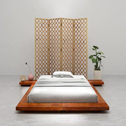 Qnhdfrt Futonbett Japanisch aus massiver Akazie 100x200 cm Bettgestell Massivholz mit honigbraunem Finish Robuste Konstruktion im orientalischen Design für Schlafzimmer und Gästezimmer Qnhdfrt Futonbett Japanisch aus massiver Akazie 100x200 cm Bettgestell Massivholz mit honigbraunem Finish Robuste Konstruktion im orientalischen Design für Schlafzimmer und Gästezimmer von Qnhdfrt