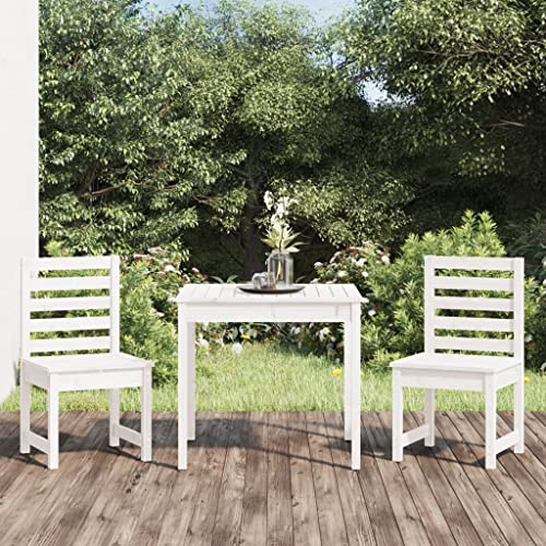 Qnhdfrt Garten Bistro Set Weiß aus Massivholz Kiefer 82 5x82 5x76 cm mit 2 Stühlen für Terrasse Balkon und Garten Qnhdfrt Garten Bistro Set Weiß aus Massivholz Kiefer 82 5x82 5x76 cm mit 2 Stühlen für Terrasse Balkon und Garten von Qnhdfrt