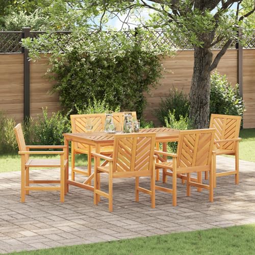 Qnhdfrt Garten ESS-Set aus Massivholz Akazie Rechteckig mit Bank und 4 Stühlen Braun für Garten Terrasse Balkon Outdoor Möbel Langlebig und Wetterbeständig Qnhdfrt Garten ESS-Set aus Massivholz Akazie Rechteckig mit Bank und 4 Stühlen Braun für Garten Terrasse Balkon Outdoor Möbel Langlebig und Wetterbeständig von Qnhdfrt