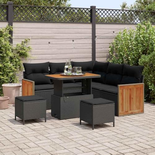 Qnhdfrt Garten Ecksofa Set 5-Sitzer Schwarz Poly Rattan Modernes Design UV-beständig Wetterfest für Terrasse Balkon und Garten Qnhdfrt Garten Ecksofa Set 5-Sitzer Schwarz Poly Rattan Modernes Design UV-beständig Wetterfest für Terrasse Balkon und Garten von Qnhdfrt