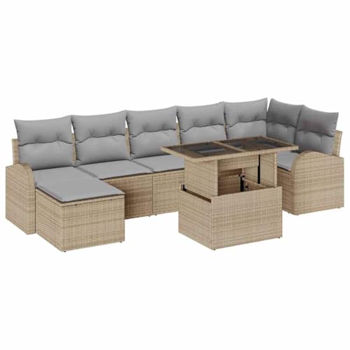 Qnhdfrt Garten Ecksofa Set 5-TLG mit Tisch Beige Poly Rattan Modernes Design Wetterfest für Outdoor Lounge Garten und Balkon Qnhdfrt Garten Ecksofa Set 5-TLG mit Tisch Beige Poly Rattan Modernes Design Wetterfest für Outdoor Lounge Garten und Balkon von Qnhdfrt
