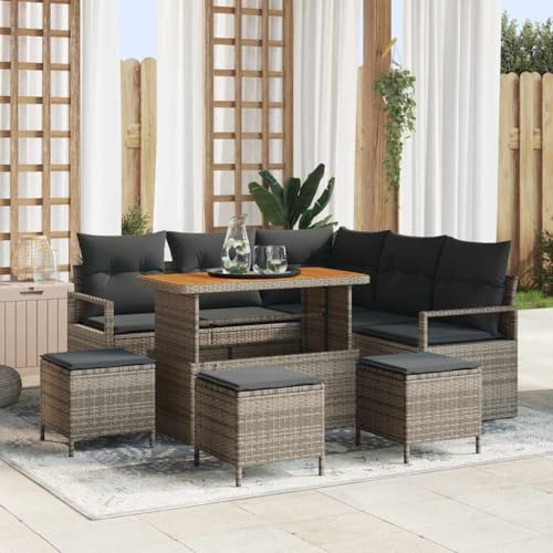 Qnhdfrt Garten Ecksofa Set 5 Teile Grau Outdoor Lounge Möbel aus Synthetischem Rattan mit Wetterfesten Kissen für Terrasse Balkon und Garten Qnhdfrt Garten Ecksofa Set 5 Teile Grau Outdoor Lounge Möbel aus Synthetischem Rattan mit Wetterfesten Kissen für Terrasse Balkon und Garten von Qnhdfrt