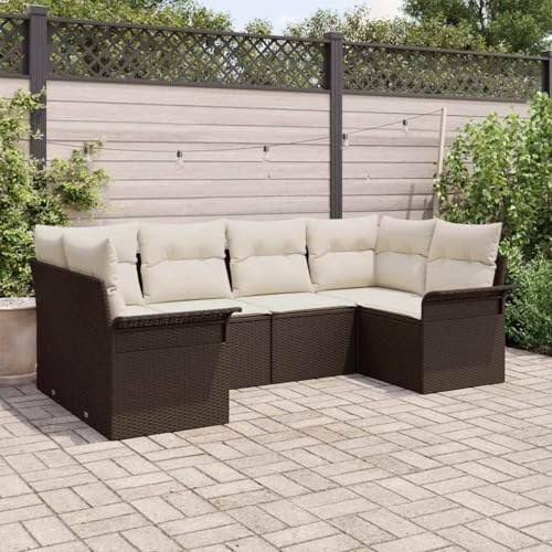 Qnhdfrt Garten Ecksofa Set Braun 3 Teile Rattan Outdoor Sofa mit Cremefarbenen Kissen Modernes Design für Balkon Terrasse und Garten Qnhdfrt Garten Ecksofa Set Braun 3 Teile Rattan Outdoor Sofa mit Cremefarbenen Kissen Modernes Design für Balkon Terrasse und Garten von Qnhdfrt