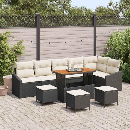 Qnhdfrt Garten-Ecksofa-Set Outdoor Schwarz Poly-Rattan mit Kissen Modernes Design UV-beständig für Terrasse Balkon und Garten Qnhdfrt Garten-Ecksofa-Set Outdoor Schwarz Poly-Rattan mit Kissen Modernes Design UV-beständig für Terrasse Balkon und Garten von Qnhdfrt