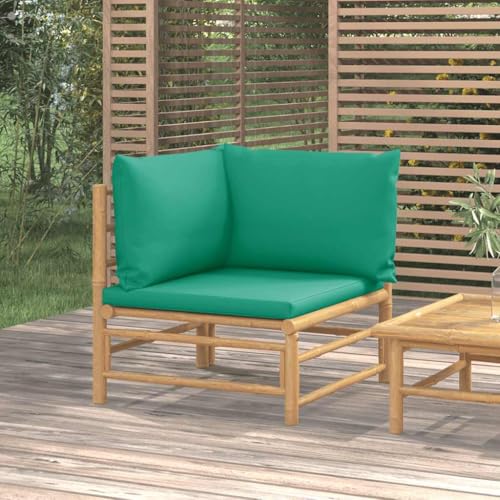 Qnhdfrt Garten-Ecksofa aus Bambus mit Grünen Kissen – Bequemes Lounge-Sofa für Balkon, Terrasse und Garten Qnhdfrt Garten-Ecksofa aus Bambus mit Grünen Kissen – Bequemes Lounge-Sofa für Balkon, Terrasse und Garten von Qnhdfrt