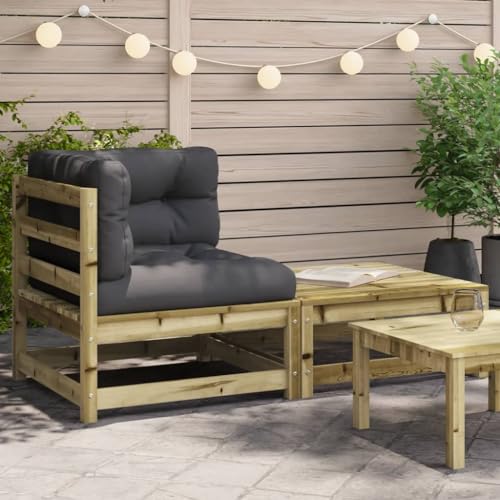 Qnhdfrt Garten-Ecksofa aus kesseldruckimprägniertem Kiefernholz mit Anthrazit-Kissen und Hocker – Robustes Outdoor-Sofa für Terrasse, Garten und Balkon Qnhdfrt Garten-Ecksofa aus kesseldruckimprägniertem Kiefernholz mit Anthrazit-Kissen und Hocker – Robustes Outdoor-Sofa für Terrasse, Garten und Balkon von Qnhdfrt