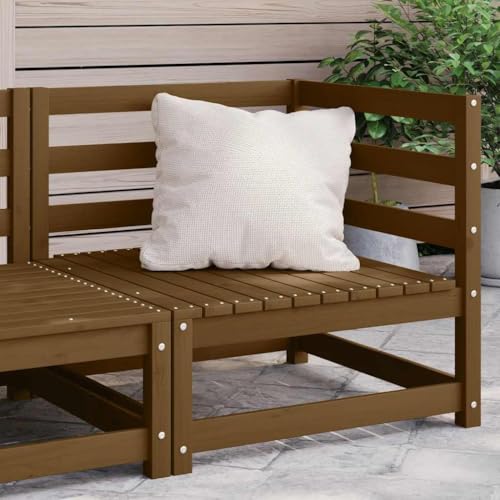 Qnhdfrt Garten-Ecksofa aus massivem Kiefernholz Honigbraun Modular & robust für Garten, Balkon und Terrasse von Qnhdfrt