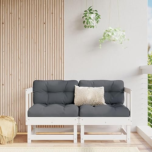 Qnhdfrt Garten-Ecksofa aus massivem Kiefernholz Weiß Modulares Design für Garten Terrasse und Balkon Robustes Outdoor-Sofa mit hoher Tragfähigkeit von Qnhdfrt