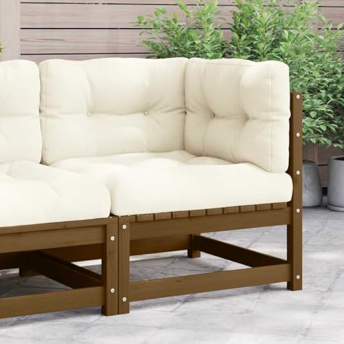 Qnhdfrt Garten-Ecksofa aus massivem Kiefernholz mit cremefarbenen Kissen, modular und flexibel für Garten, Balkon und Terrasse Qnhdfrt Garten-Ecksofa aus massivem Kiefernholz mit cremefarbenen Kissen, modular und flexibel für Garten, Balkon und Terrasse von Qnhdfrt