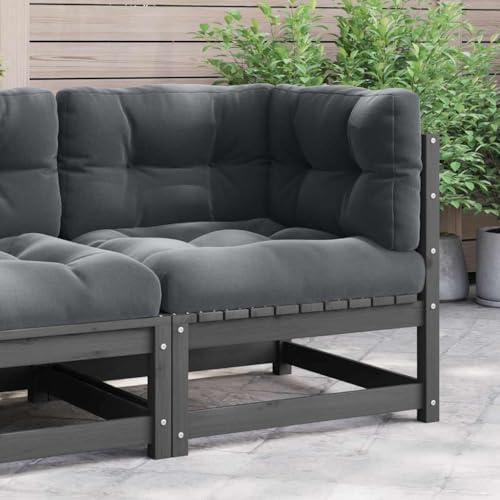 Qnhdfrt Garten-Ecksofa aus massivem Kiefernholz mit grauen Anthrazit-Kissen, modular und flexibel für Garten, Balkon und Terrasse Qnhdfrt Garten-Ecksofa aus massivem Kiefernholz mit grauen Anthrazit-Kissen, modular und flexibel für Garten, Balkon und Terrasse von Qnhdfrt