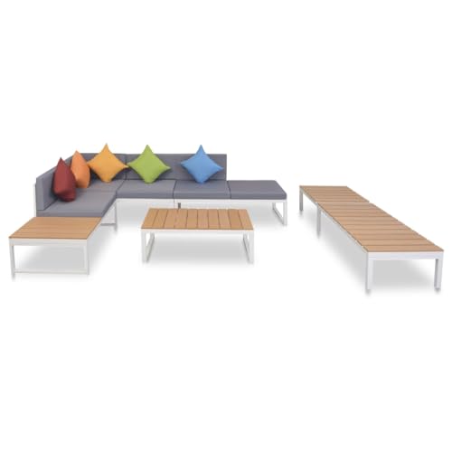 Qnhdfrt Garten Ecksofagarnitur mit Sonnenliege Weiß Braun 5 teilig Aluminium WPC Modernes Design für Terrasse Balkon Garten Qnhdfrt Garten Ecksofagarnitur mit Sonnenliege Weiß Braun 5 teilig Aluminium WPC Modernes Design für Terrasse Balkon Garten von Qnhdfrt