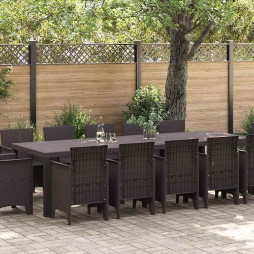 Qnhdfrt Garten Essgruppe 13 Teile Braun 300 x 100 x 73 cm Poly Rattan Set mit Ergonomischem Design UV Beständig für Terrasse Garten und Balkon Qnhdfrt Garten Essgruppe 13 Teile Braun 300 x 100 x 73 cm Poly Rattan Set mit Ergonomischem Design UV Beständig für Terrasse Garten und Balkon von Qnhdfrt