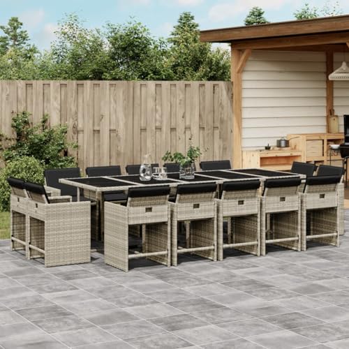 Qnhdfrt Garten Essgruppe 14 TLG Set mit Kissen PE Rattan Klappstühle Tisch Outdoor Balkon Terrasse Qnhdfrt Garten Essgruppe 14 TLG Set mit Kissen PE Rattan Klappstühle Tisch Outdoor Balkon Terrasse von Qnhdfrt